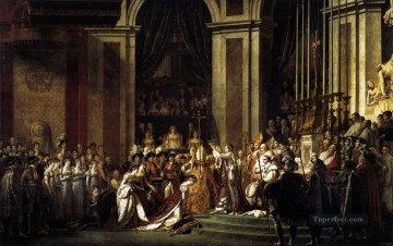 ジャック・ルイ・ダヴィッド Painting - 皇帝ナポレオン一世の奉献と皇后ジョゼフィンの戴冠式 新古典主義 ジャック・ルイ・ダヴィッド